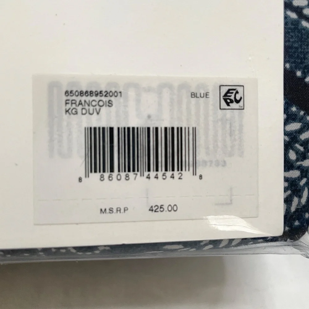 Ralph Lauren Francois Duvet Cover KING Blue Geometric Pattern
